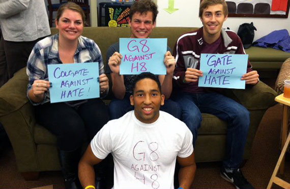 Students show solidarity after LGBTQ bias incident.