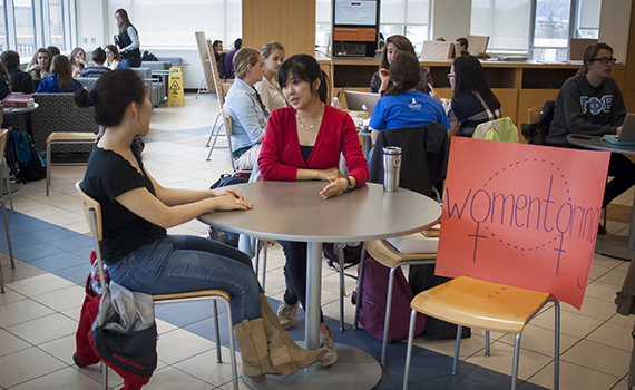 Founded by Christina Liu '13, the new Womentoring program facilitates open discussion among women about their daily lives, challenges, and triumphs. Photo by Gabriela Bezerra '13