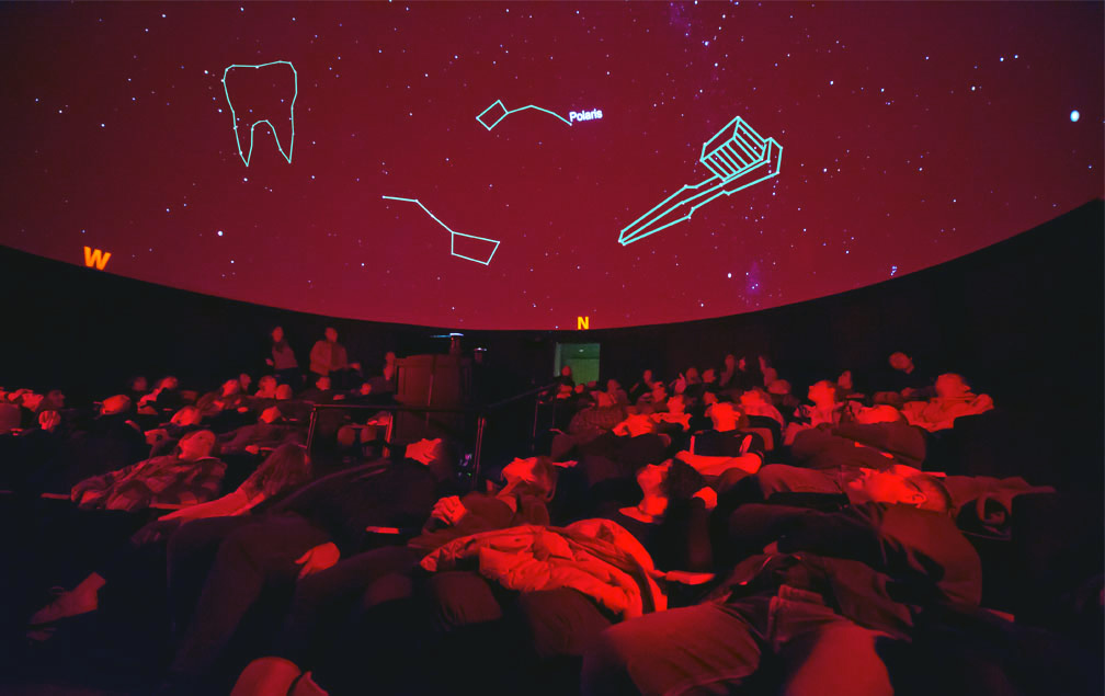 April Fools!: Ho Visualization Lab with a toothbrush constellation in the sky