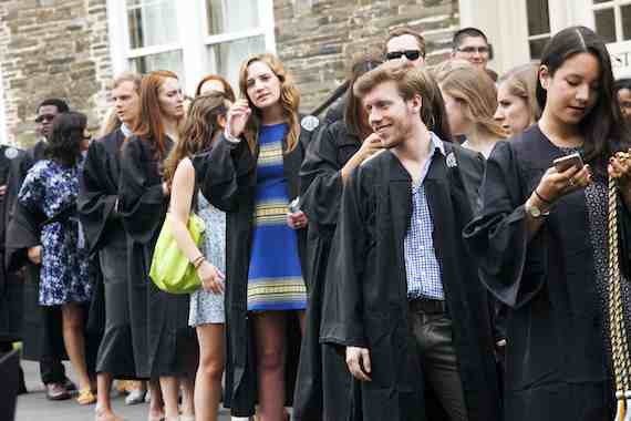 Students line up for baccalaureate at Colgate University