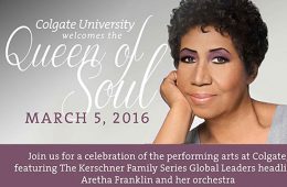 Invitation to see the Queen of Soul, with a headshot of Aretha Franklin