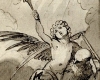 Angelic figure holding torch of liberty