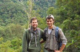 Eddie Watkins and Weston Testo '12 are in the field researching