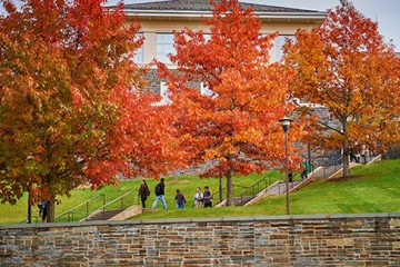Persson Hall with fall foliage