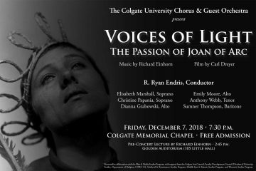 Voices of Light promotional poster showing Renée Falconetti as Joan of Arc